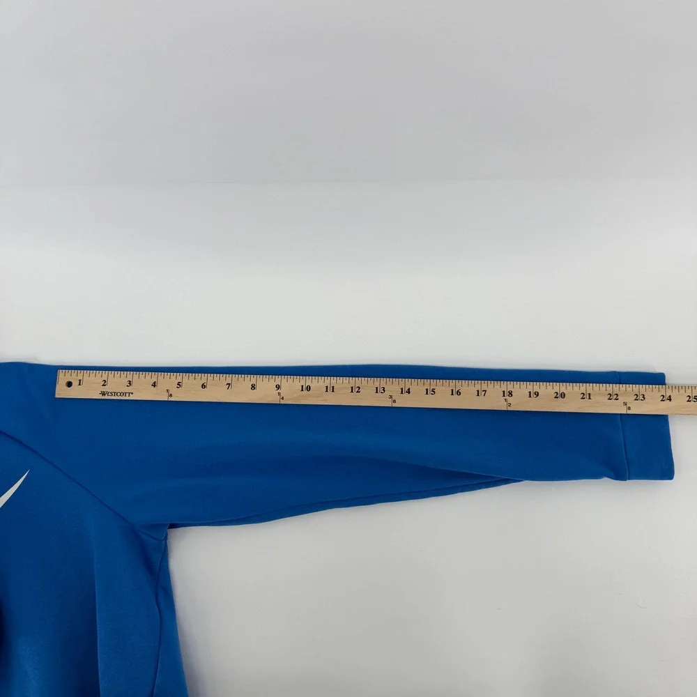 Nike Dri-FIT Pullover Hoodie Mens Small Blue Oversized Swoosh Technical Pullover